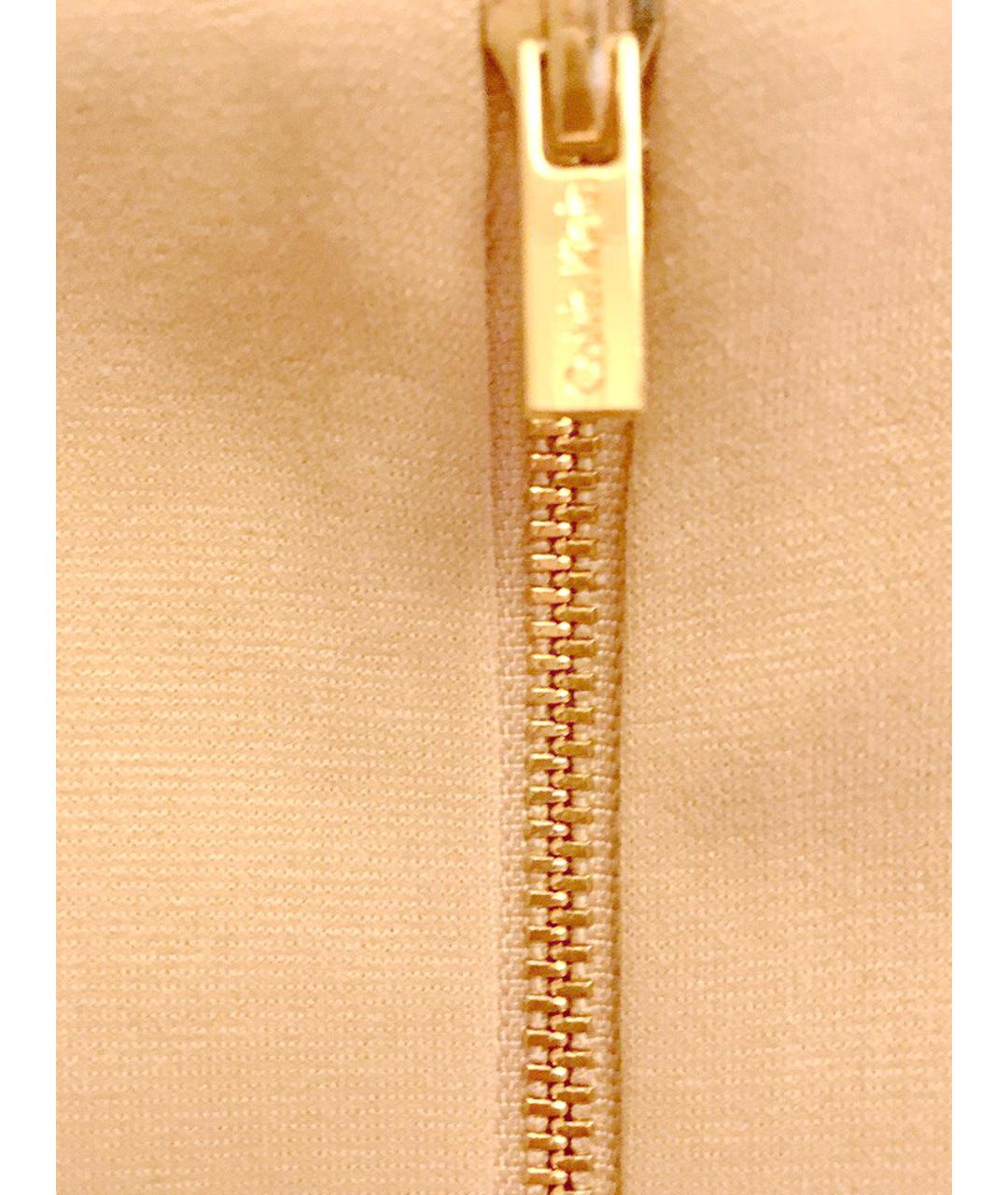 CALVIN KLEIN Бежевое полиэстеровое повседневное платье, фото 5