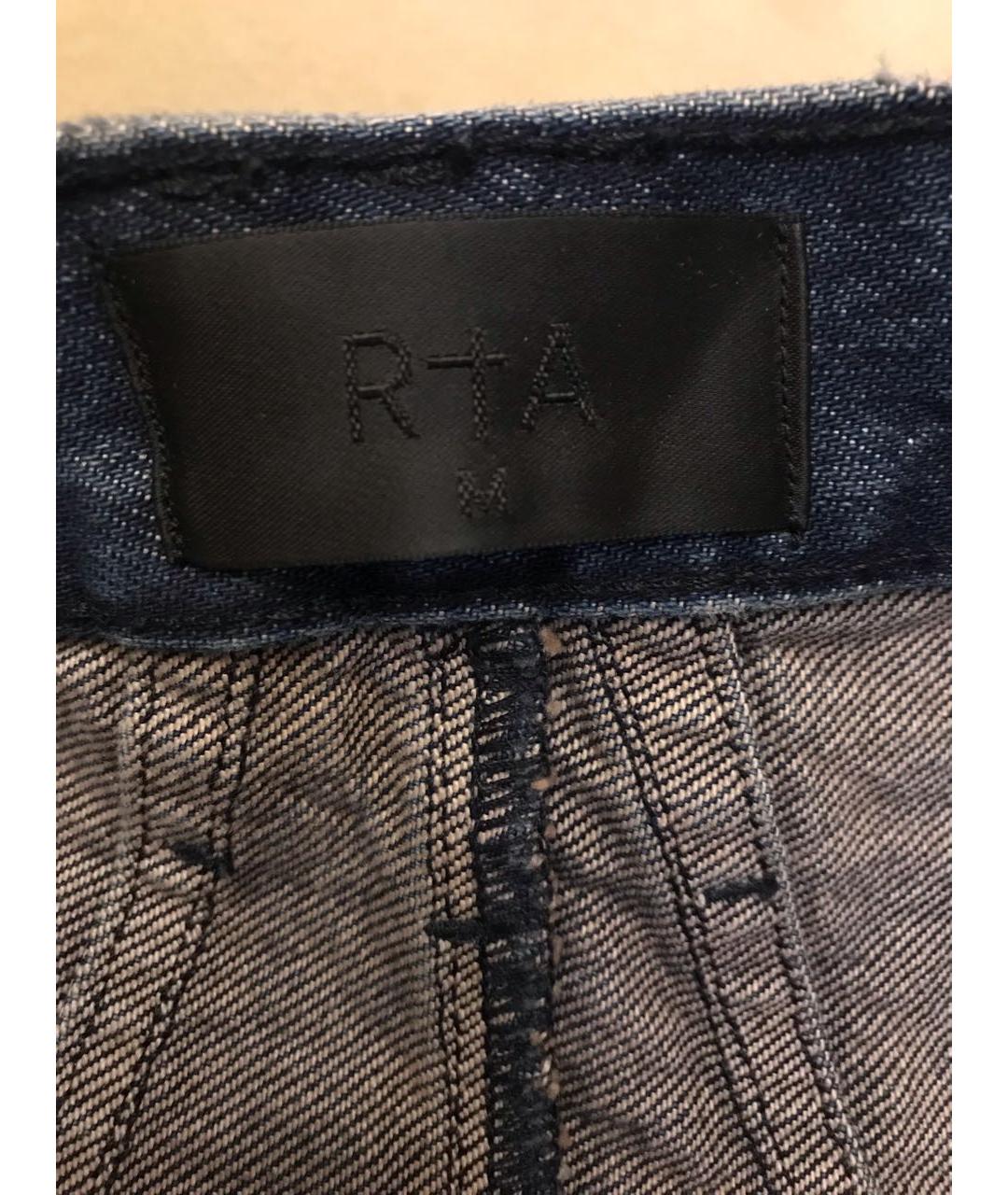 RTA Темно-синие хлопковые прямые джинсы, фото 3