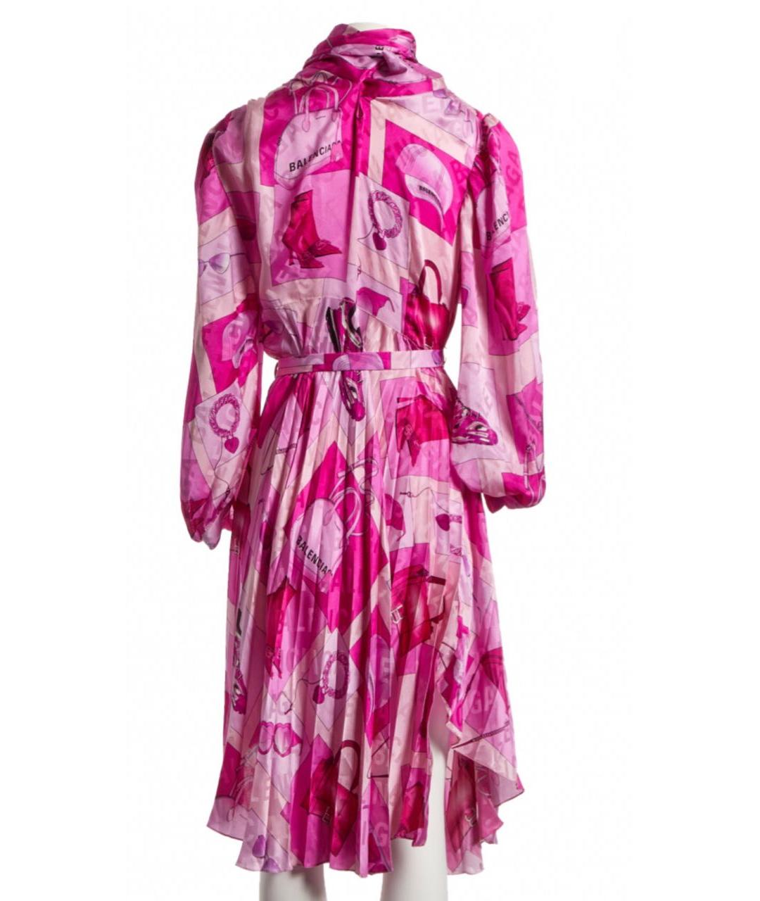 BALENCIAGA Розовое шелковое коктейльное платье, фото 2