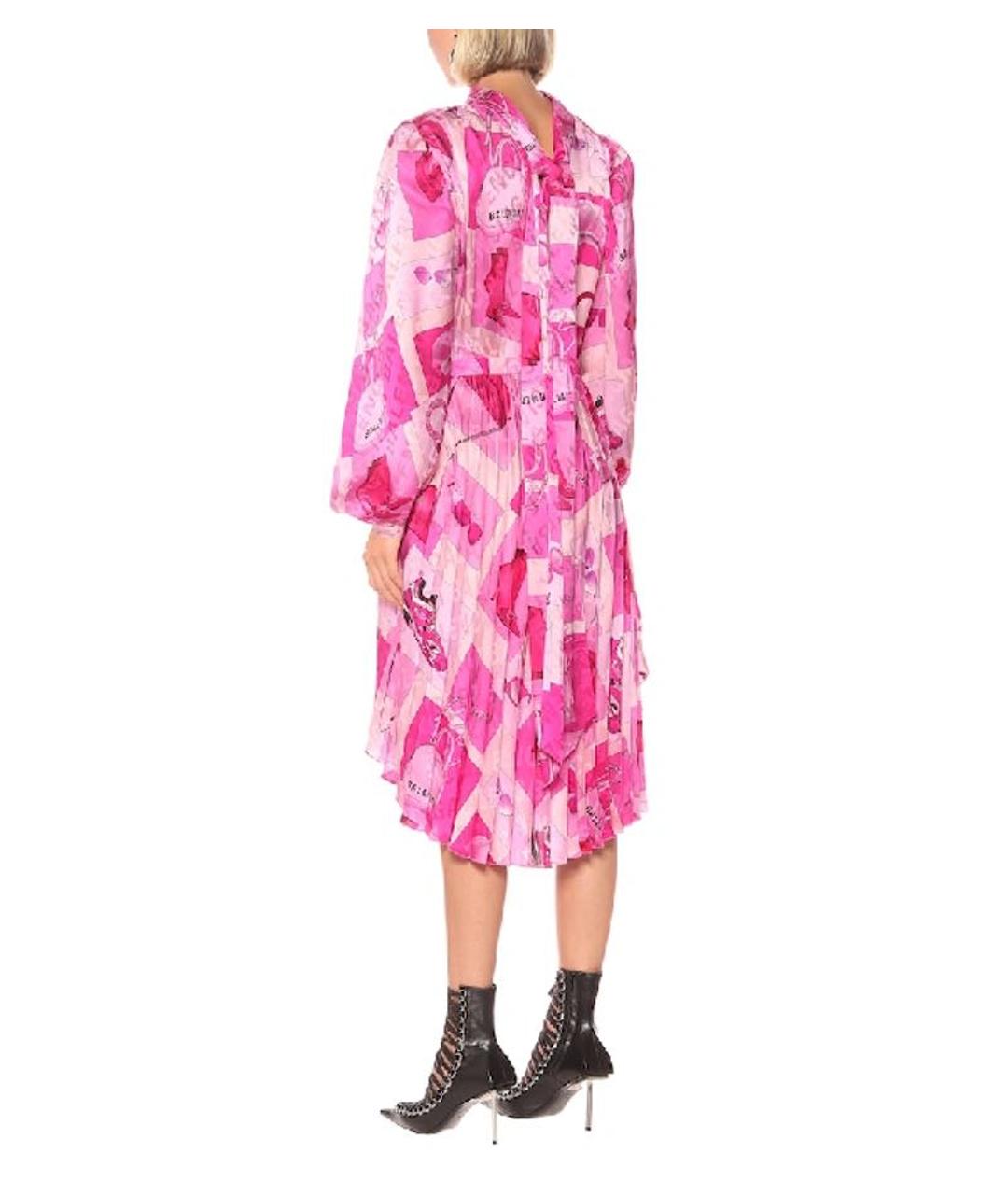 BALENCIAGA Розовое шелковое коктейльное платье, фото 6