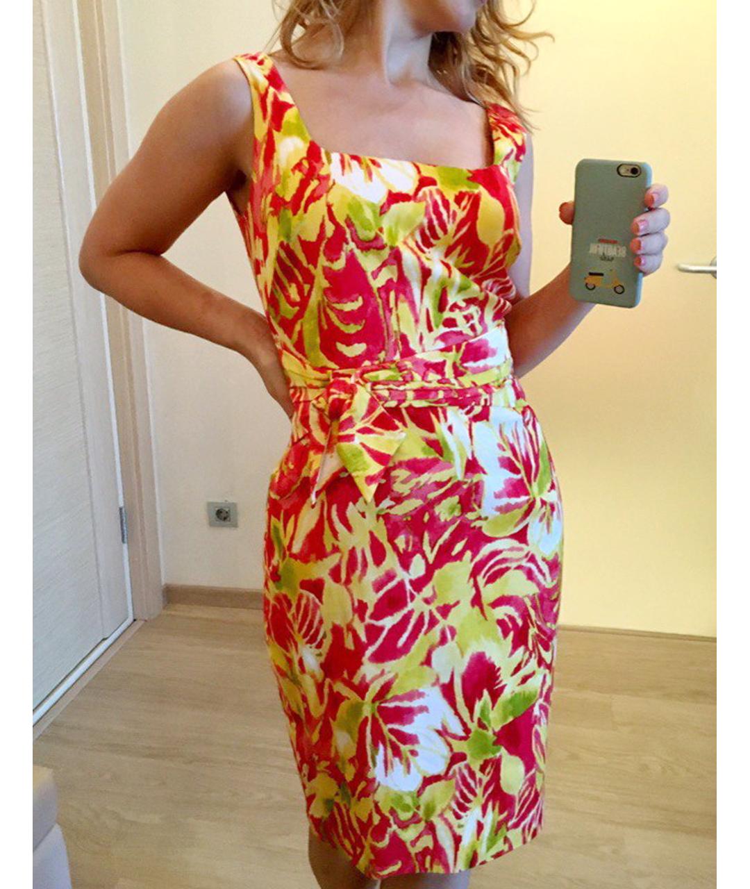 RALPH LAUREN Желтое хлопковое повседневное платье, фото 4