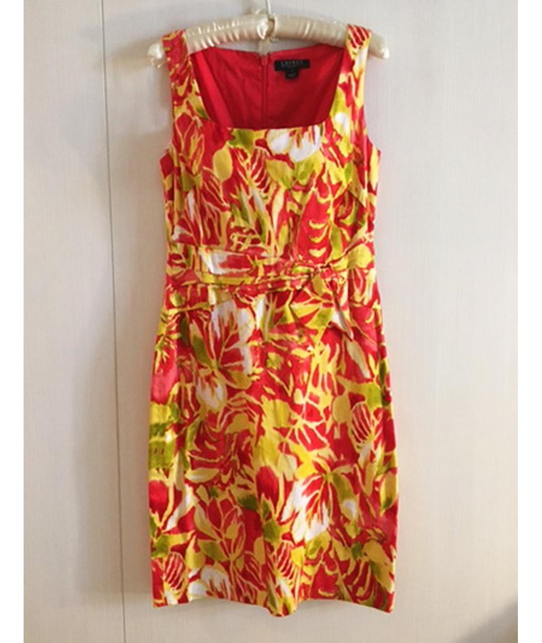 RALPH LAUREN Желтое хлопковое повседневное платье, фото 7