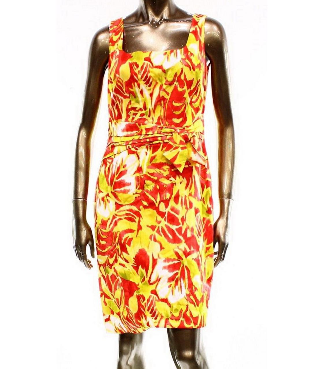 RALPH LAUREN Желтое хлопковое повседневное платье, фото 6