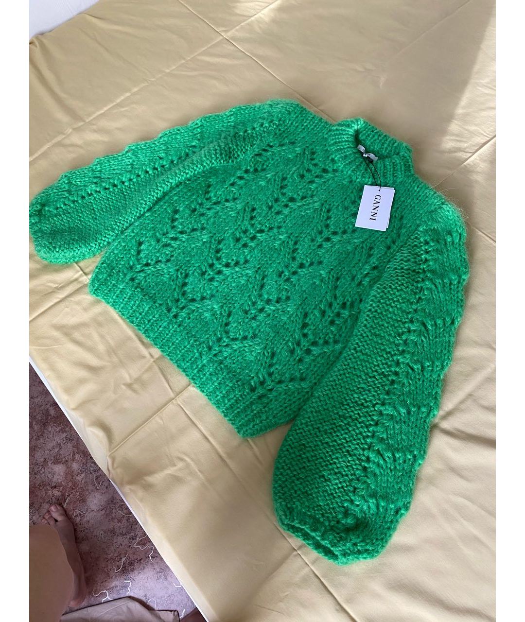 GANNI Зеленый шерстяной джемпер / свитер, фото 2