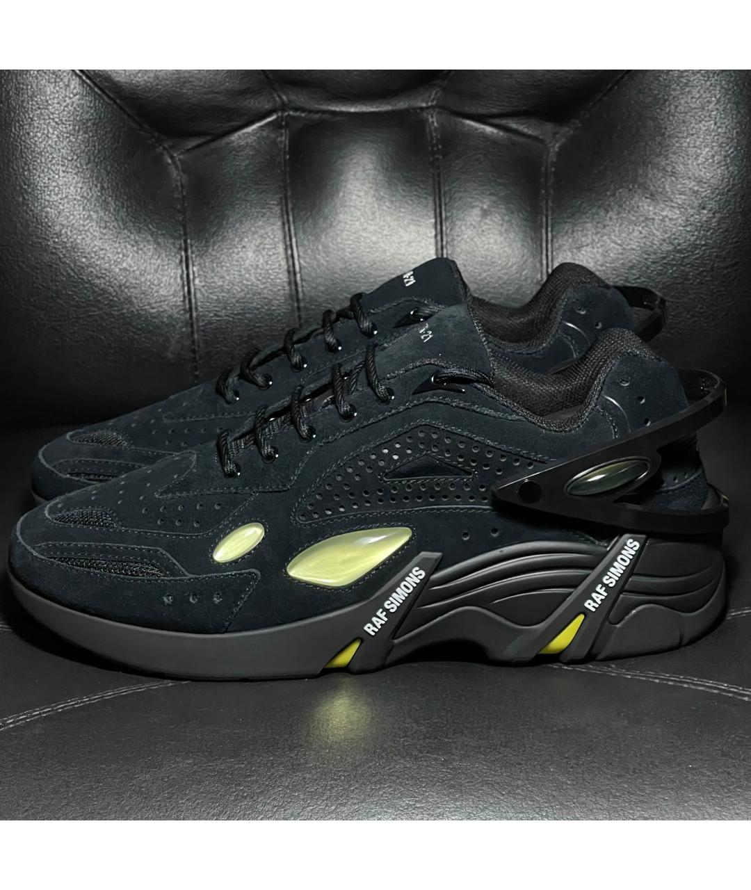 RAF SIMONS Черные замшевые низкие кроссовки / кеды, фото 3