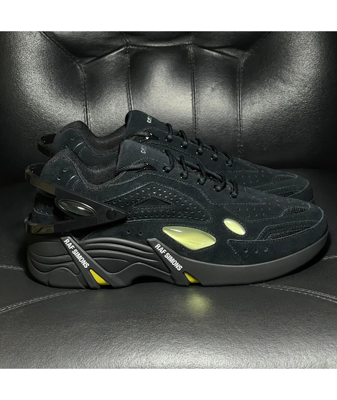 RAF SIMONS Черные замшевые низкие кроссовки / кеды, фото 7