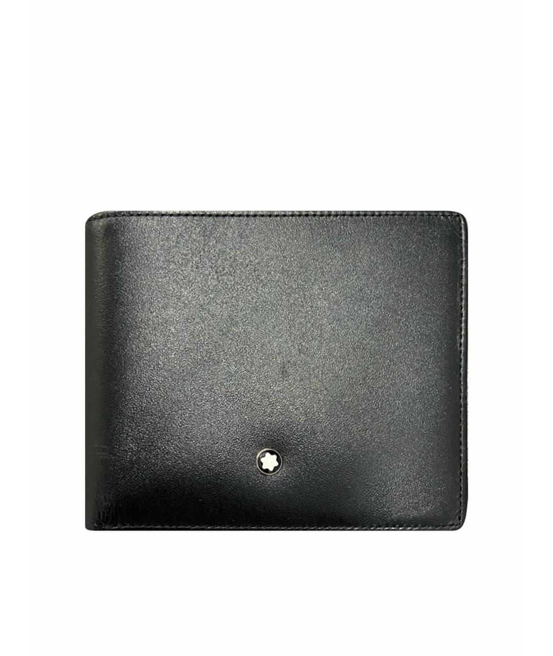 MONTBLANC Черный кожаный кошелек, фото 1