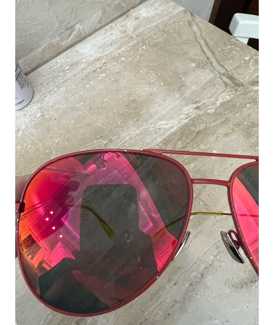 SAINT LAURENT Красные пластиковые солнцезащитные очки, фото 4