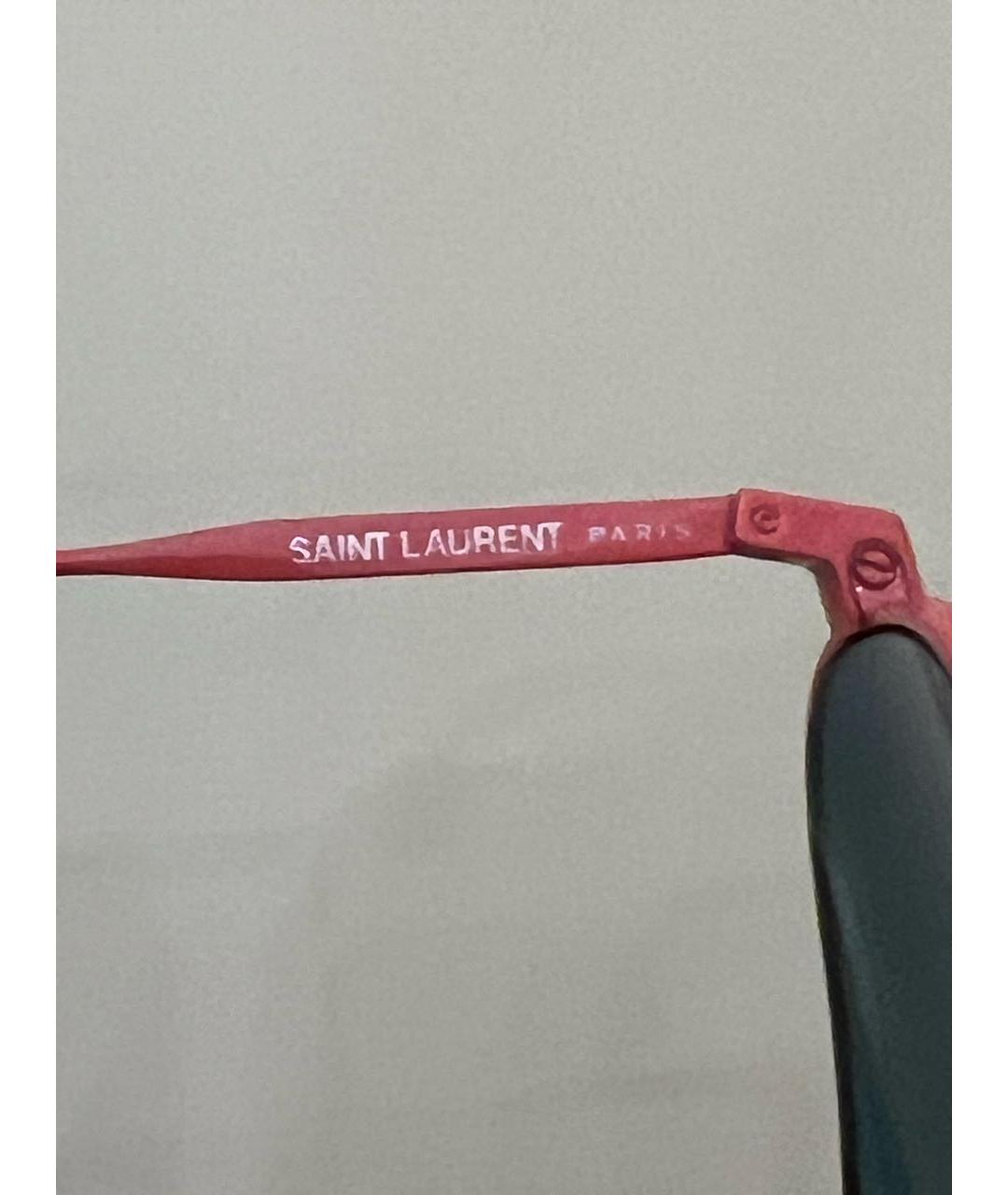 SAINT LAURENT Красные пластиковые солнцезащитные очки, фото 7