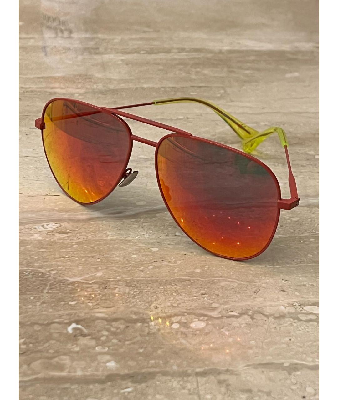 SAINT LAURENT Красные пластиковые солнцезащитные очки, фото 8