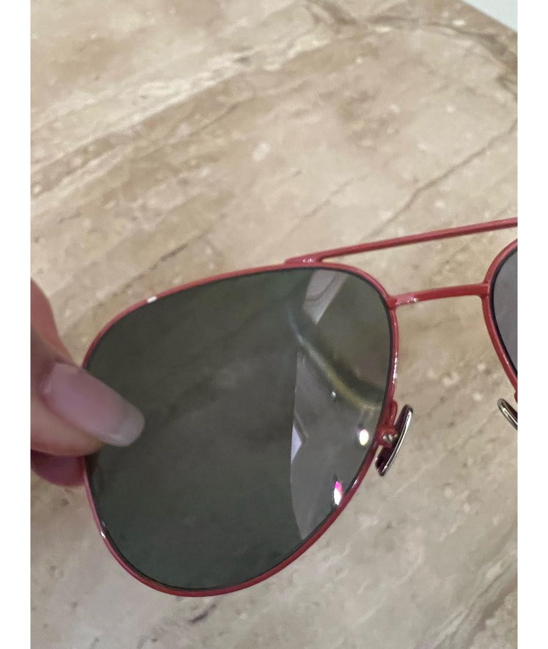 SAINT LAURENT Красные пластиковые солнцезащитные очки, фото 3