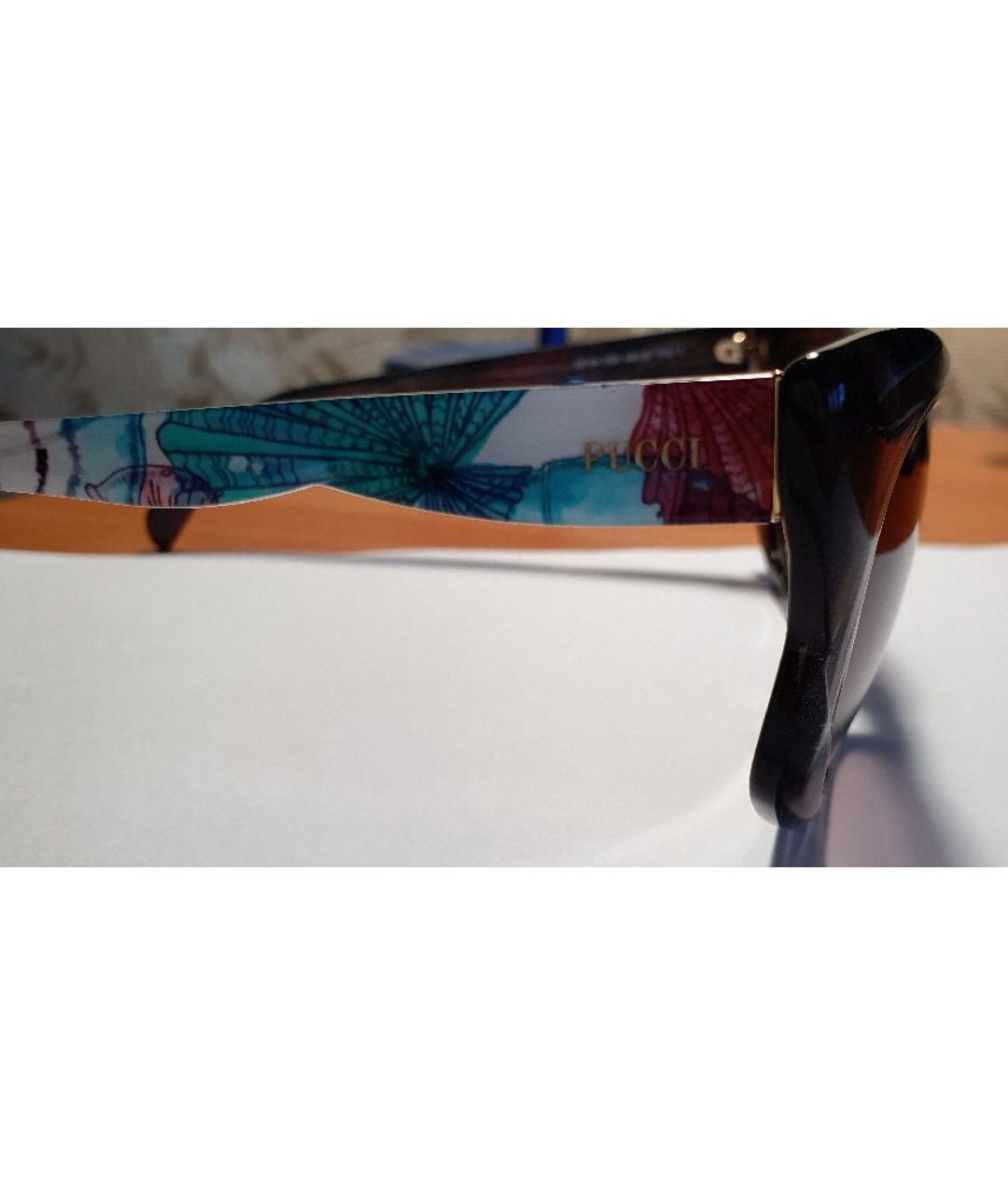 EMILIO PUCCI Серебряные пластиковые солнцезащитные очки, фото 3