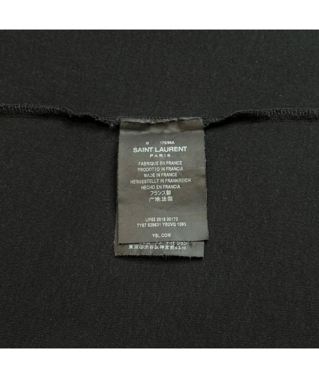 SAINT LAURENT Черная хлопковая футболка, фото 6