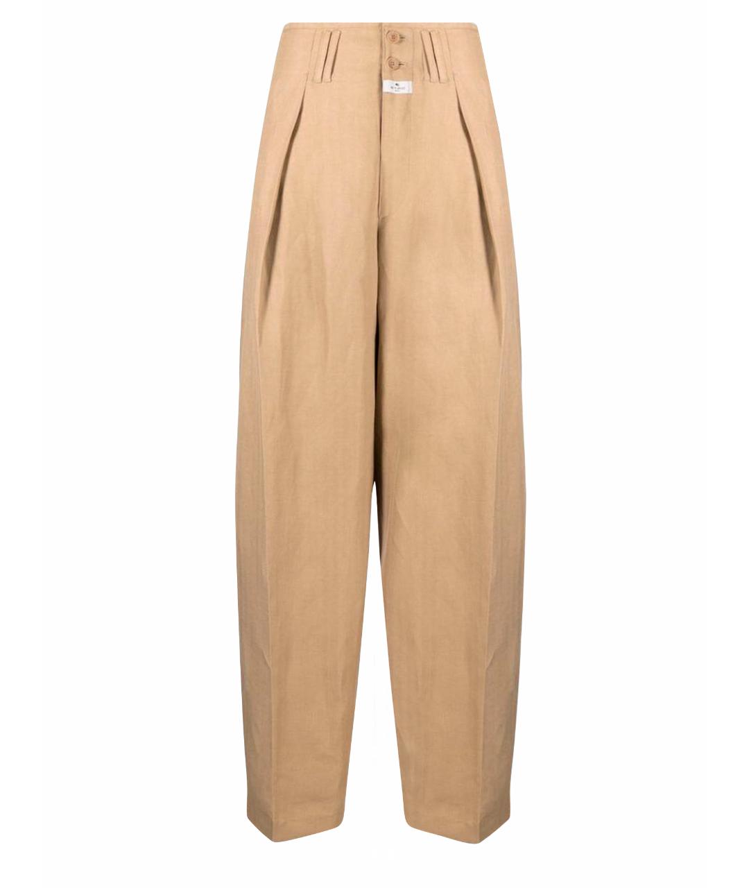 ETRO Бежевые хлопковые брюки широкие, фото 1