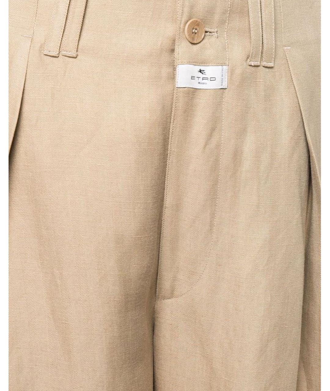 ETRO Бежевые хлопковые брюки широкие, фото 4