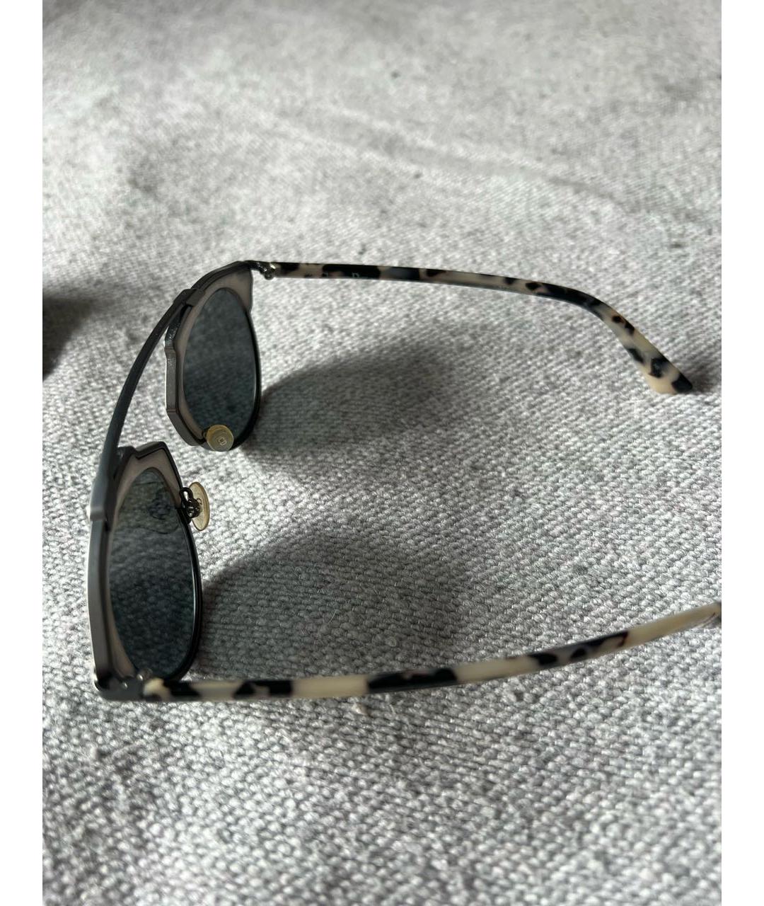 CHRISTIAN DIOR Антрацитовые металлические солнцезащитные очки, фото 4