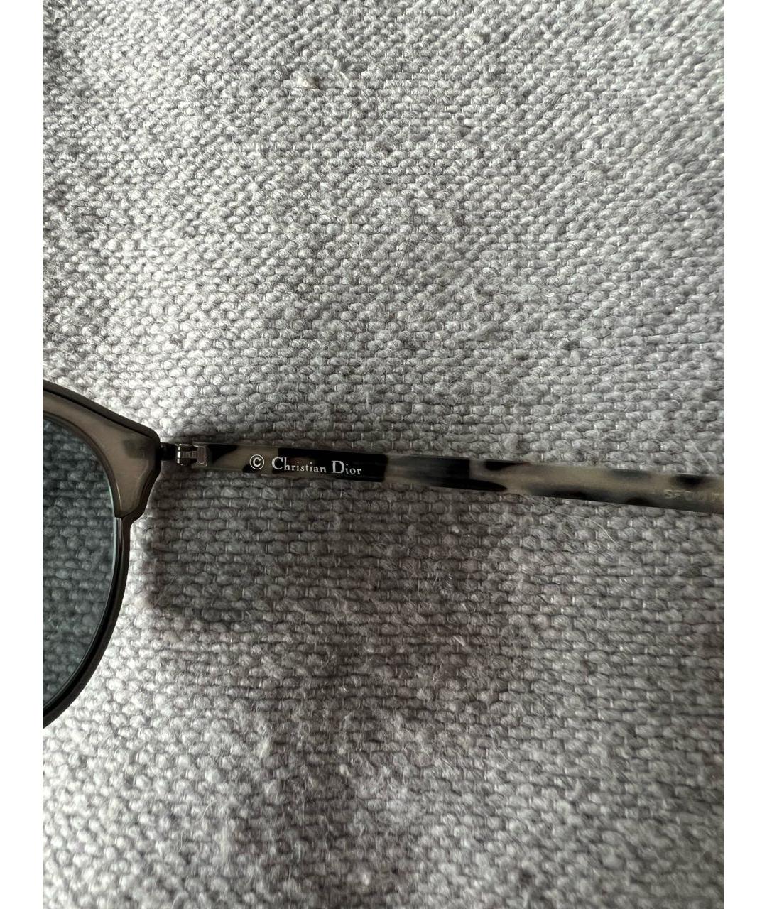 CHRISTIAN DIOR Антрацитовые металлические солнцезащитные очки, фото 5