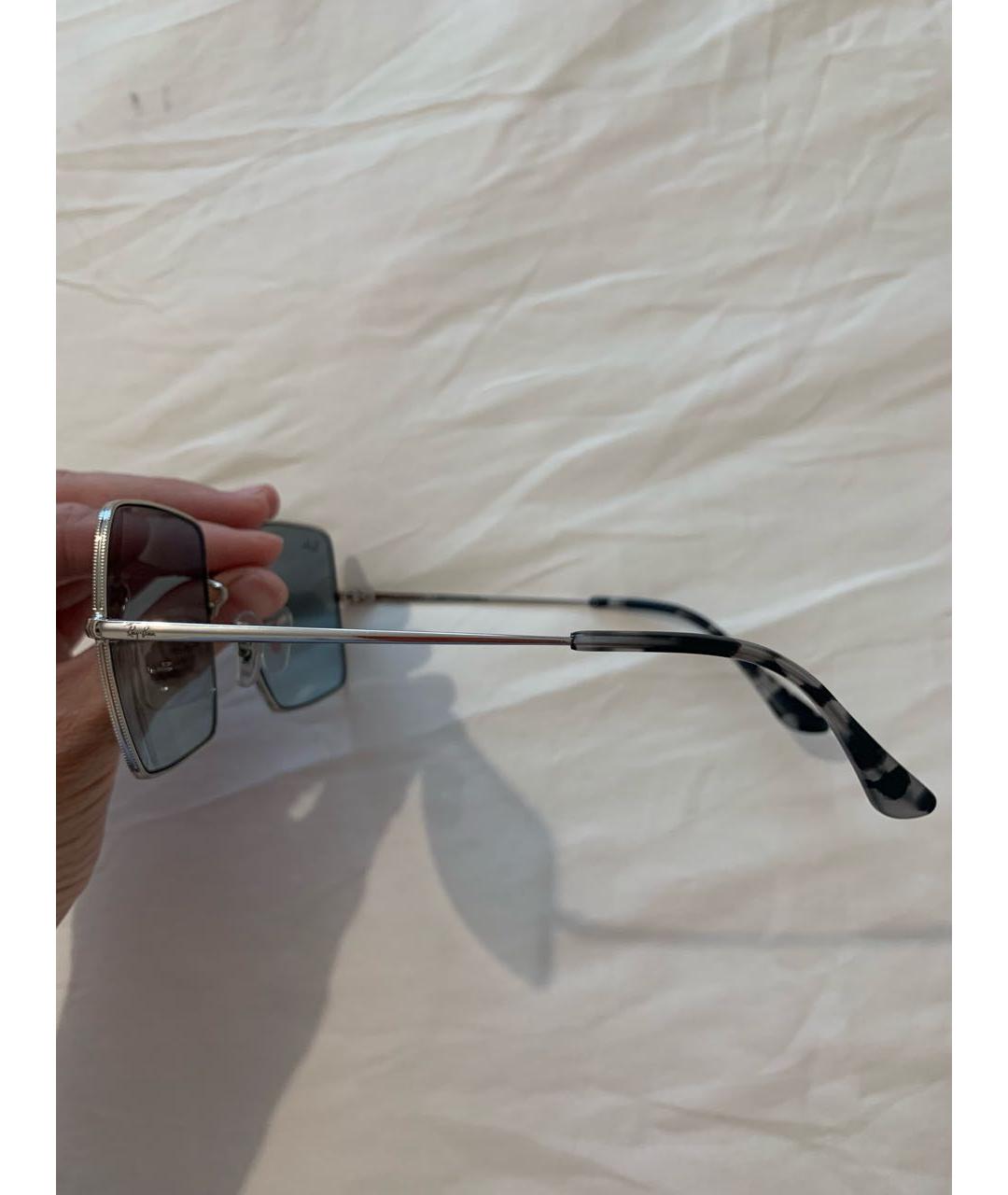 RAY BAN Антрацитовые металлические солнцезащитные очки, фото 7