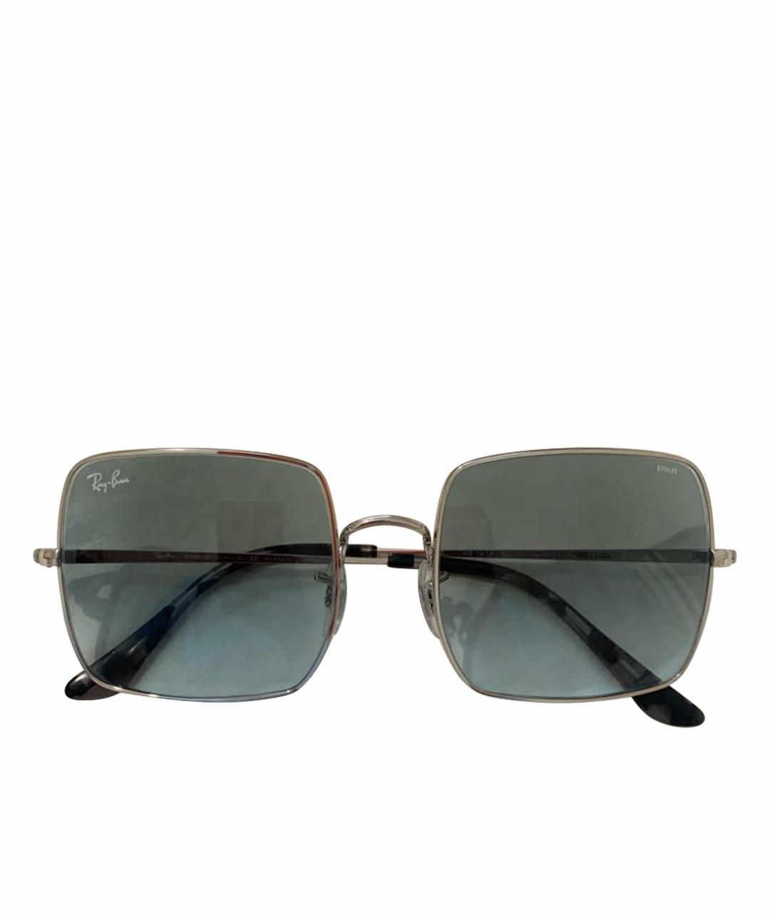 RAY BAN Антрацитовые металлические солнцезащитные очки, фото 1
