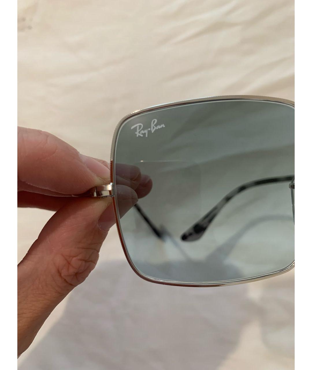 RAY BAN Антрацитовые металлические солнцезащитные очки, фото 4