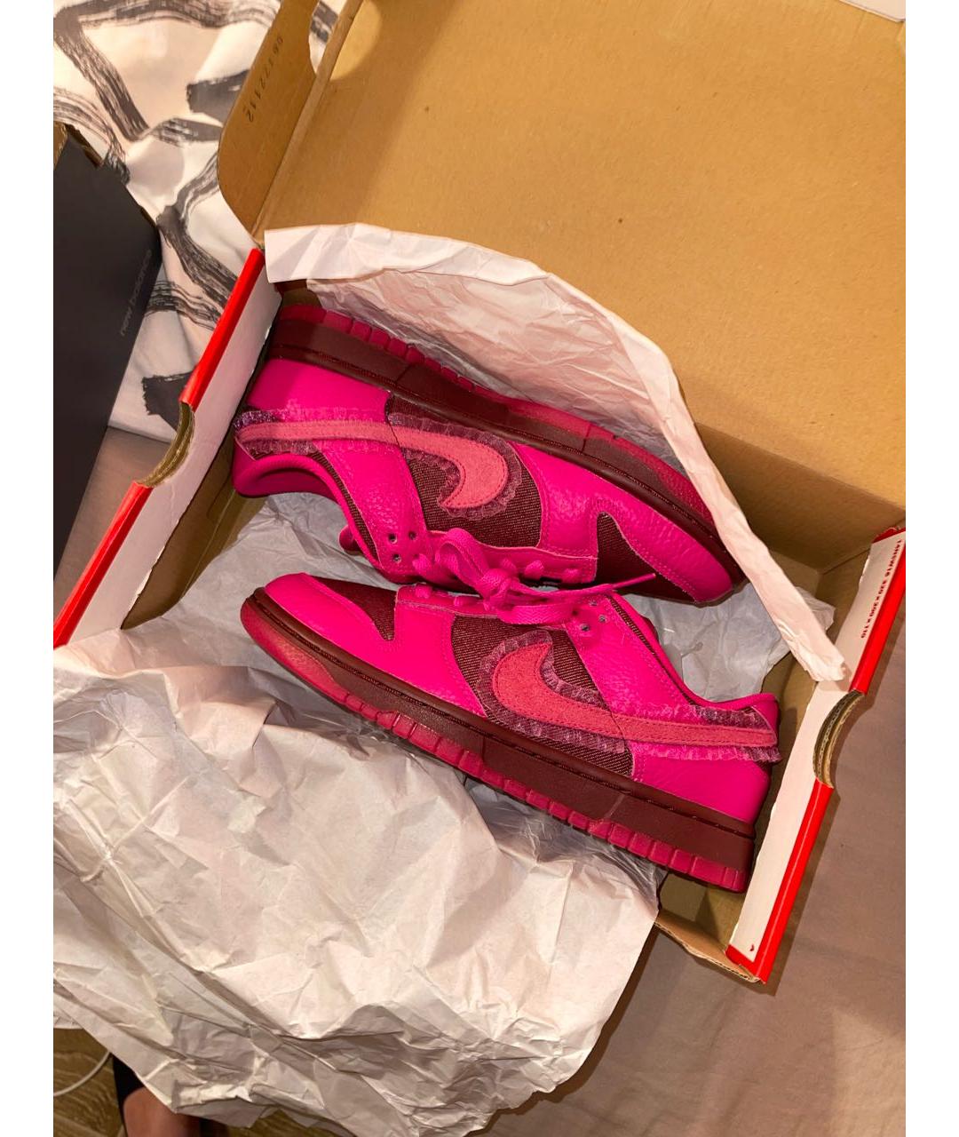 NIKE Бордовые кожаные кроссовки, фото 6