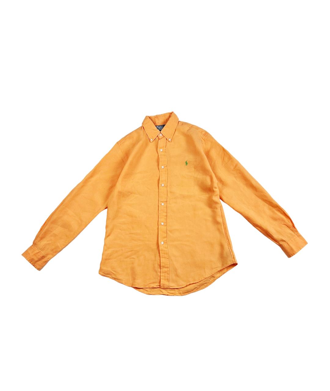 POLO RALPH LAUREN Оранжевая льняная классическая рубашка, фото 6