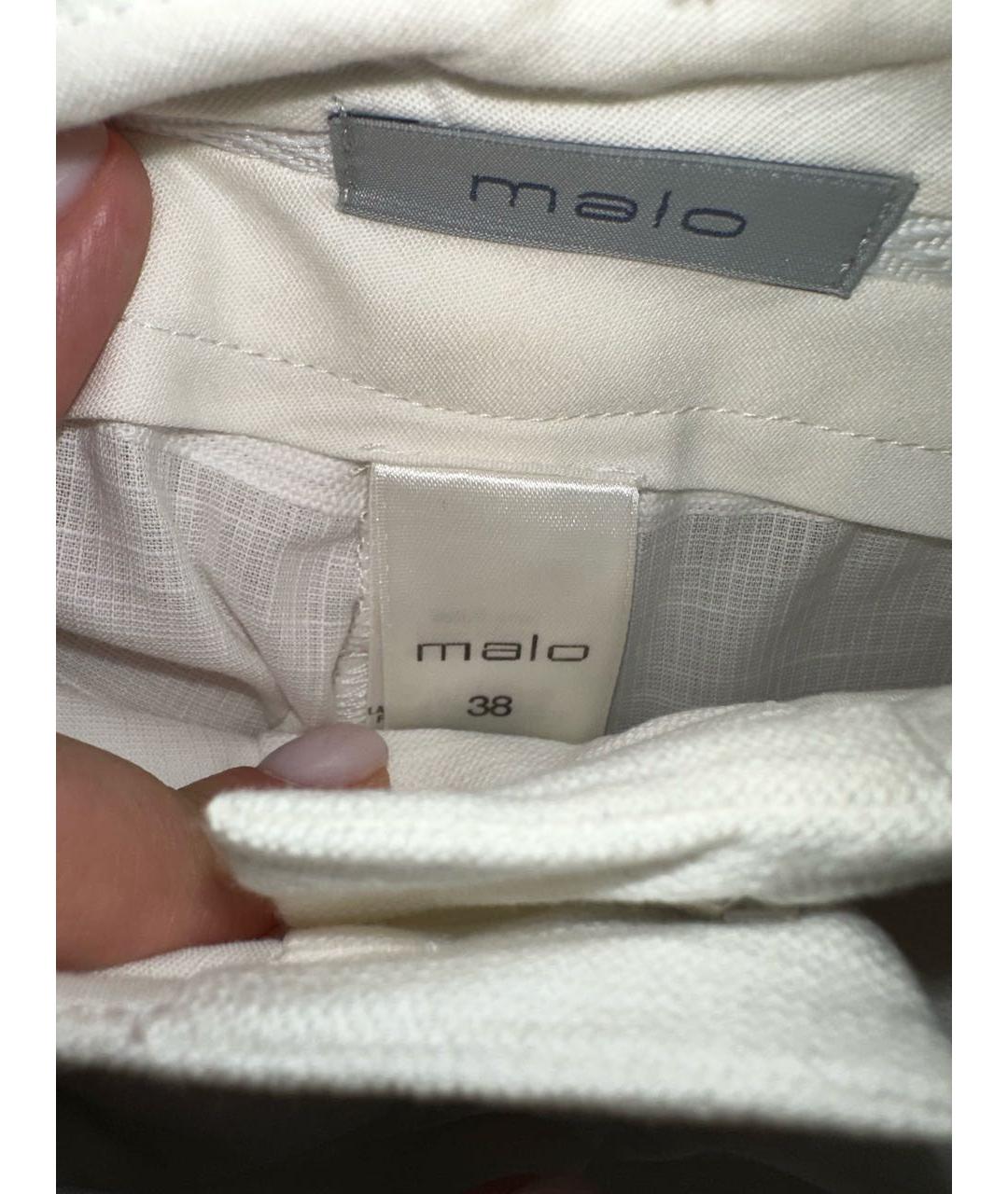 MALO Белые льняные шорты, фото 3
