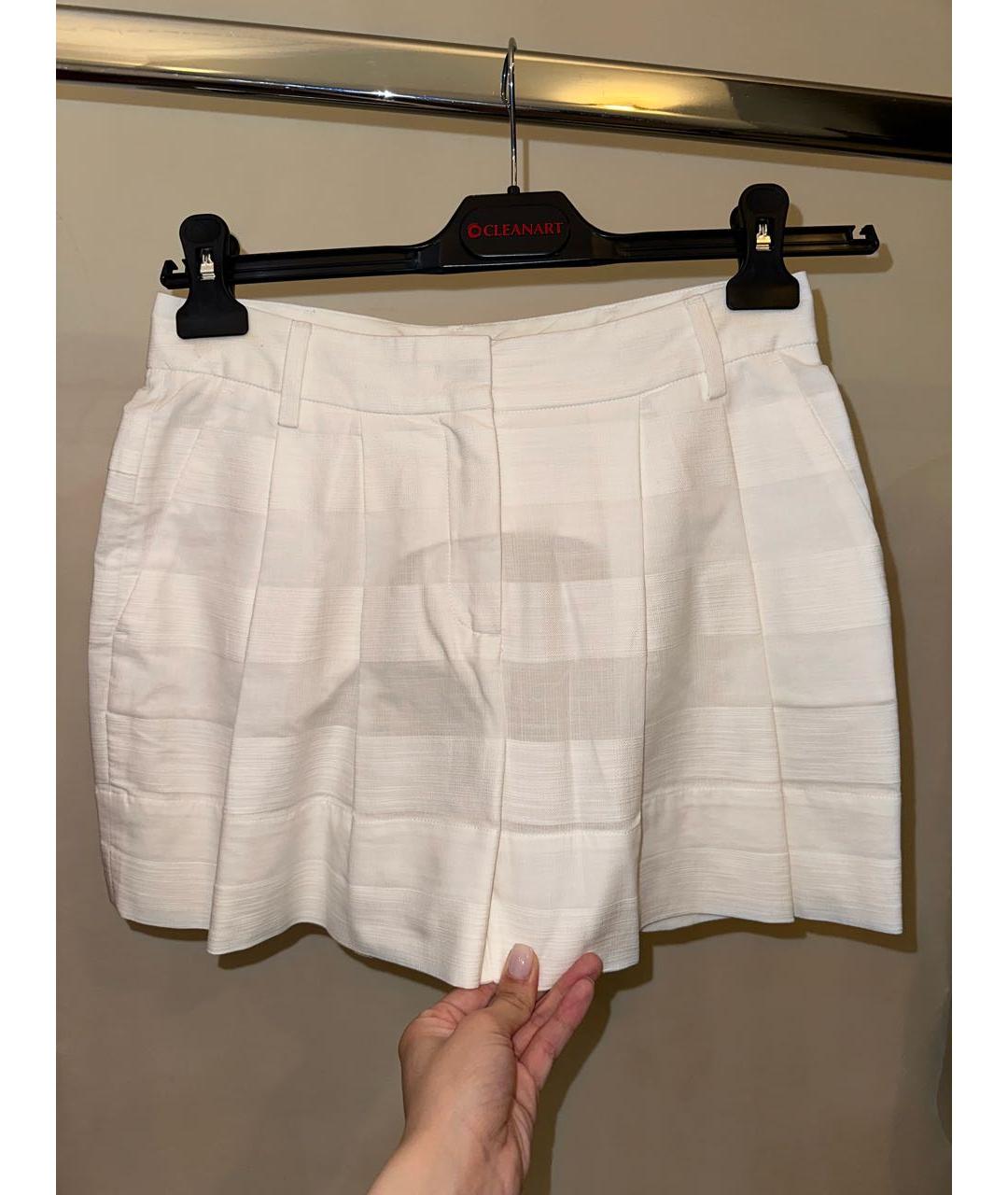 MALO Белые льняные шорты, фото 4