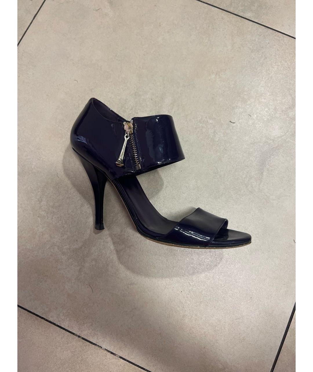 GUCCI Фиолетовые босоножки из лакированной кожи, фото 5