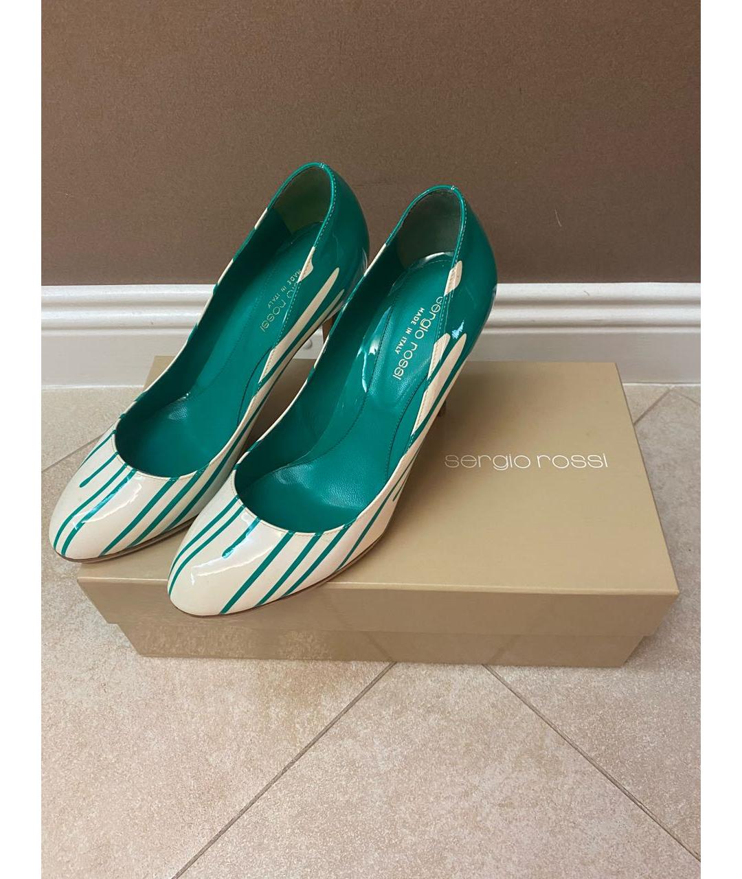 SERGIO ROSSI Зеленые туфли из лакированной кожи, фото 7