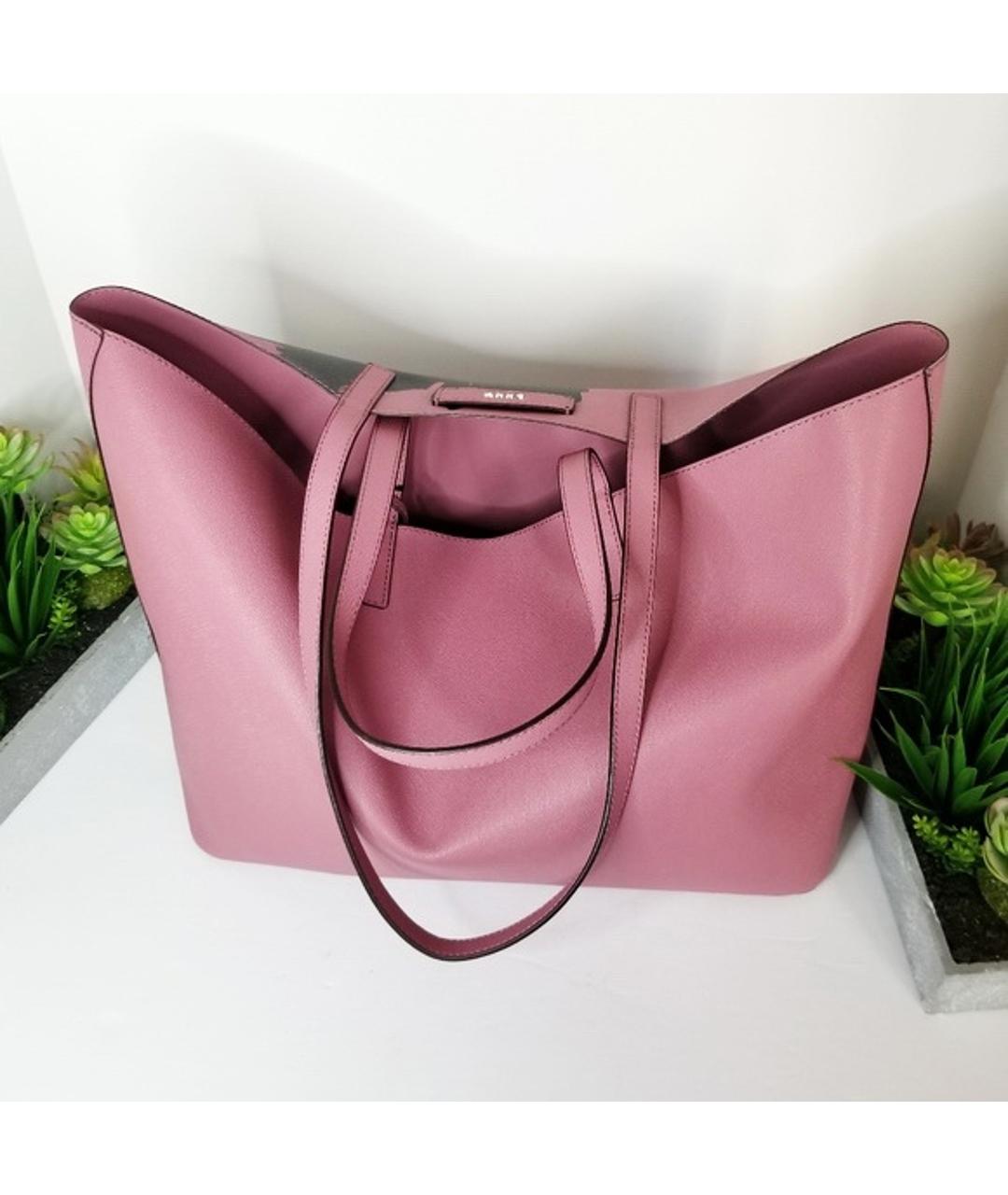 DKNY Розовая сумка тоут из искусственной кожи, фото 6
