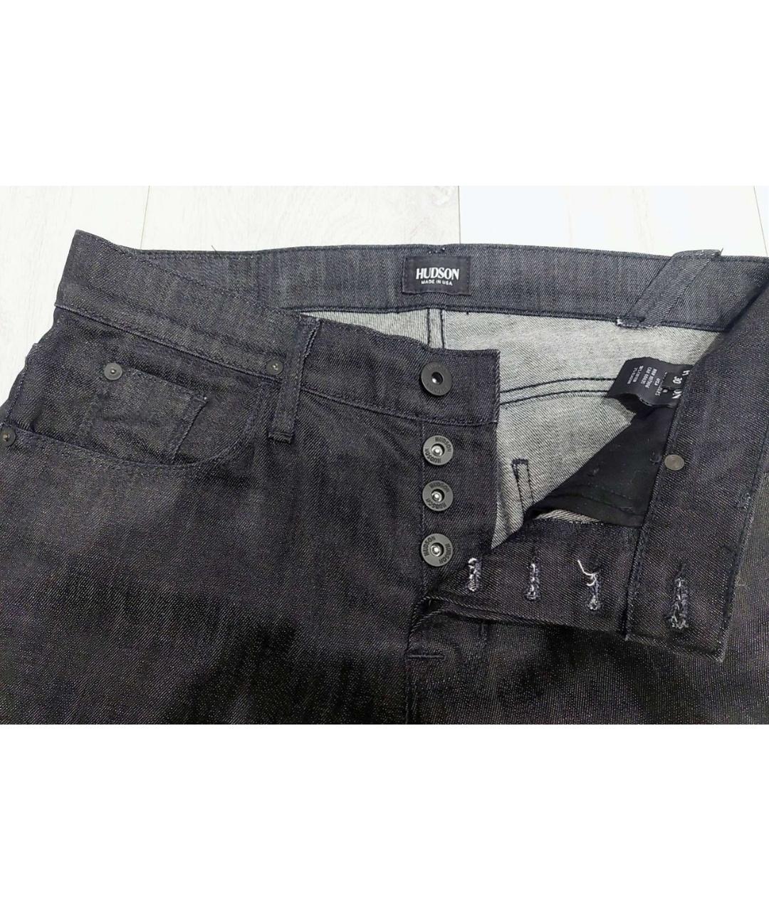 HUDSON Черные хлопковые прямые джинсы, фото 5