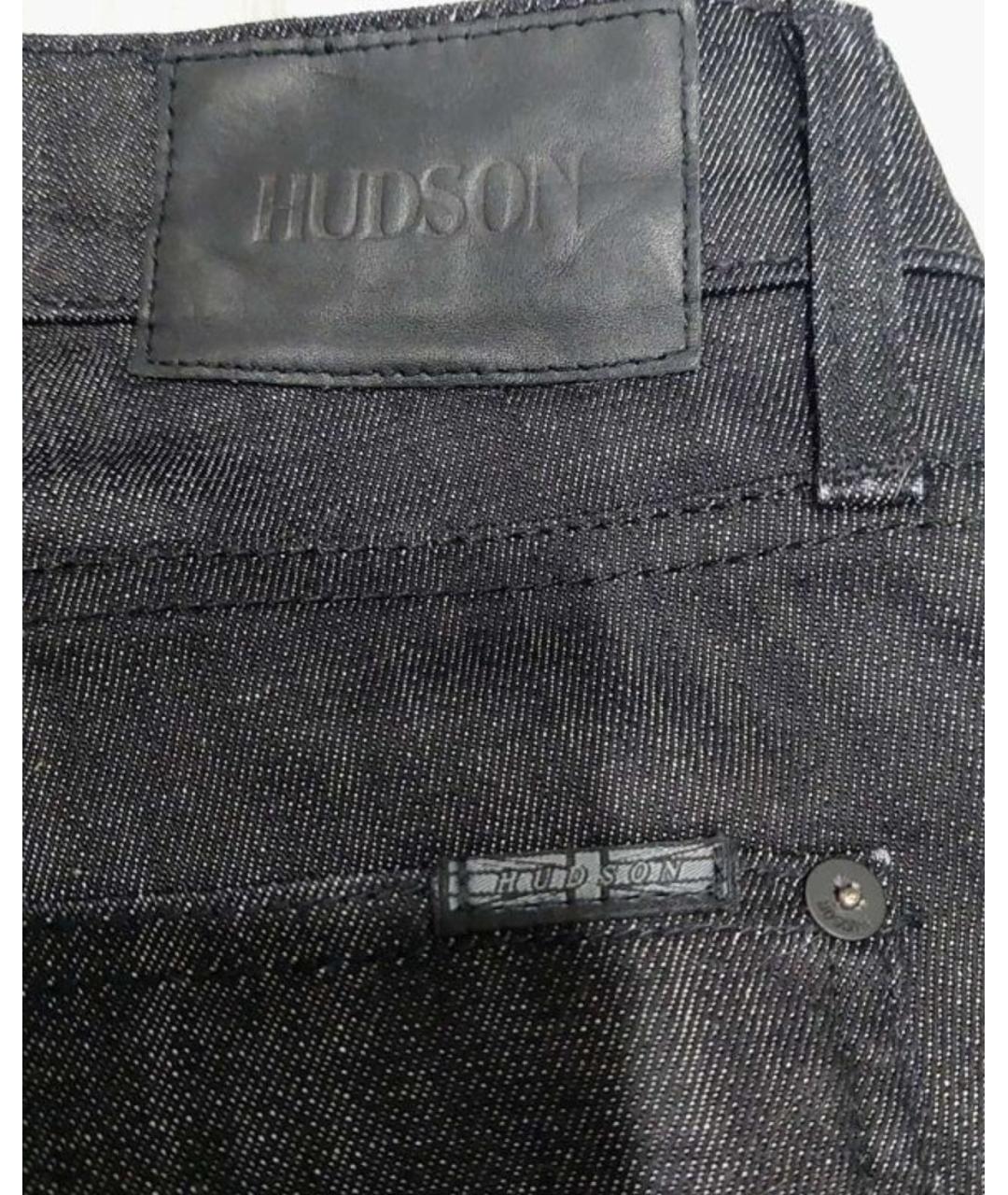 HUDSON Черные хлопковые прямые джинсы, фото 4