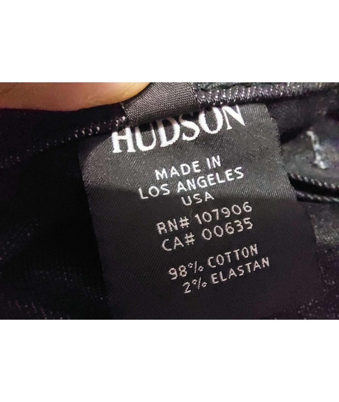 HUDSON Черные хлопковые прямые джинсы, фото 6