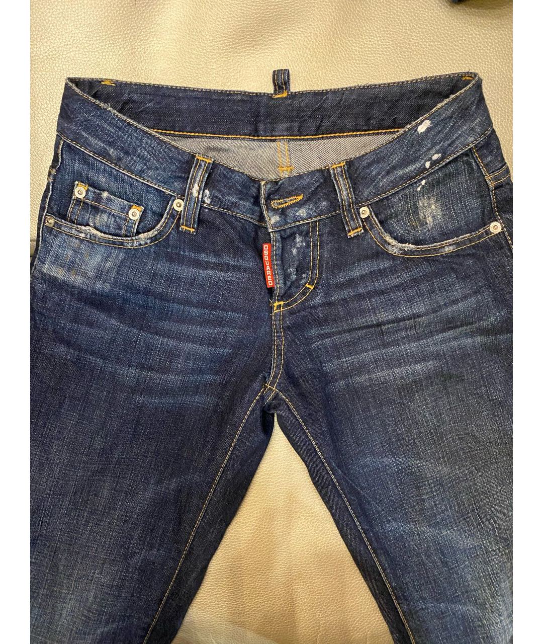 DSQUARED2 Темно-синие хлопковые джинсы клеш, фото 7