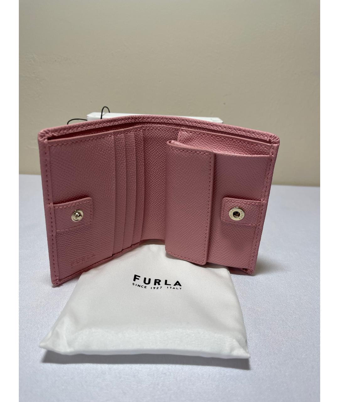 FURLA Розовый кожаный кошелек, фото 3