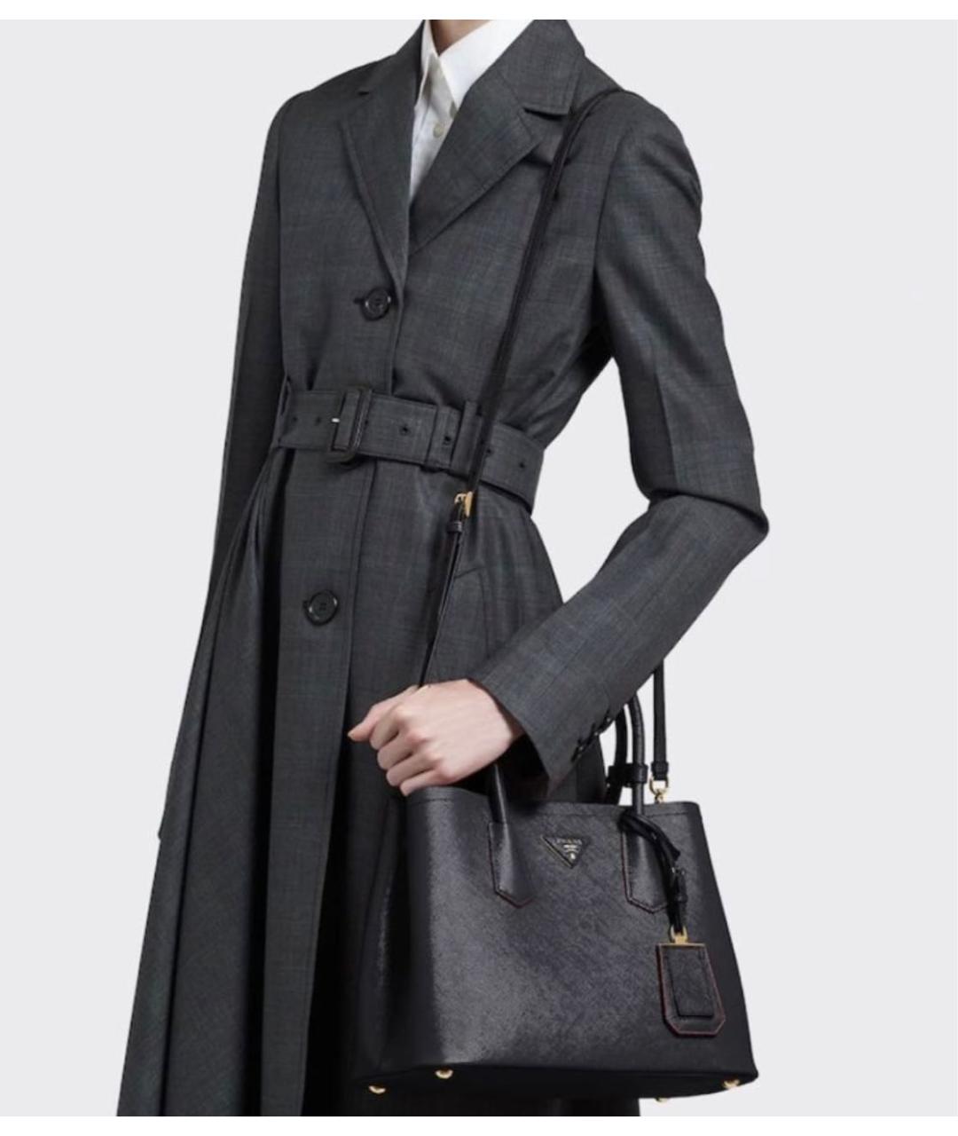 PRADA Черная кожаная сумка тоут, фото 3