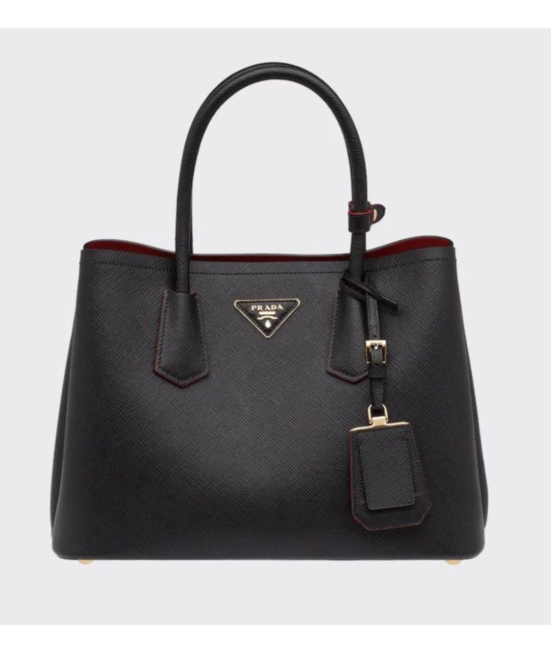 PRADA Черная кожаная сумка тоут, фото 7