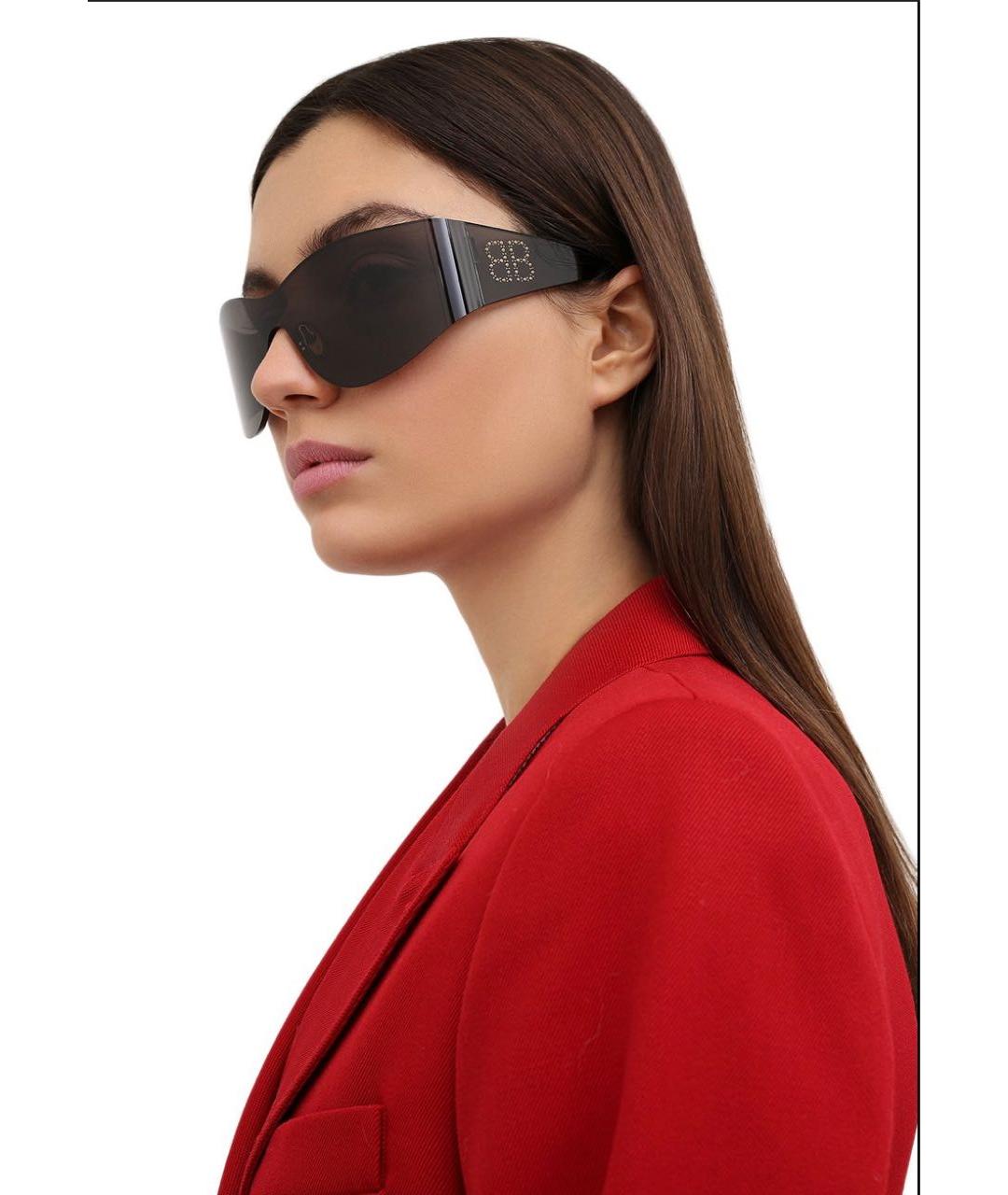 BALENCIAGA Черные пластиковые солнцезащитные очки, фото 6