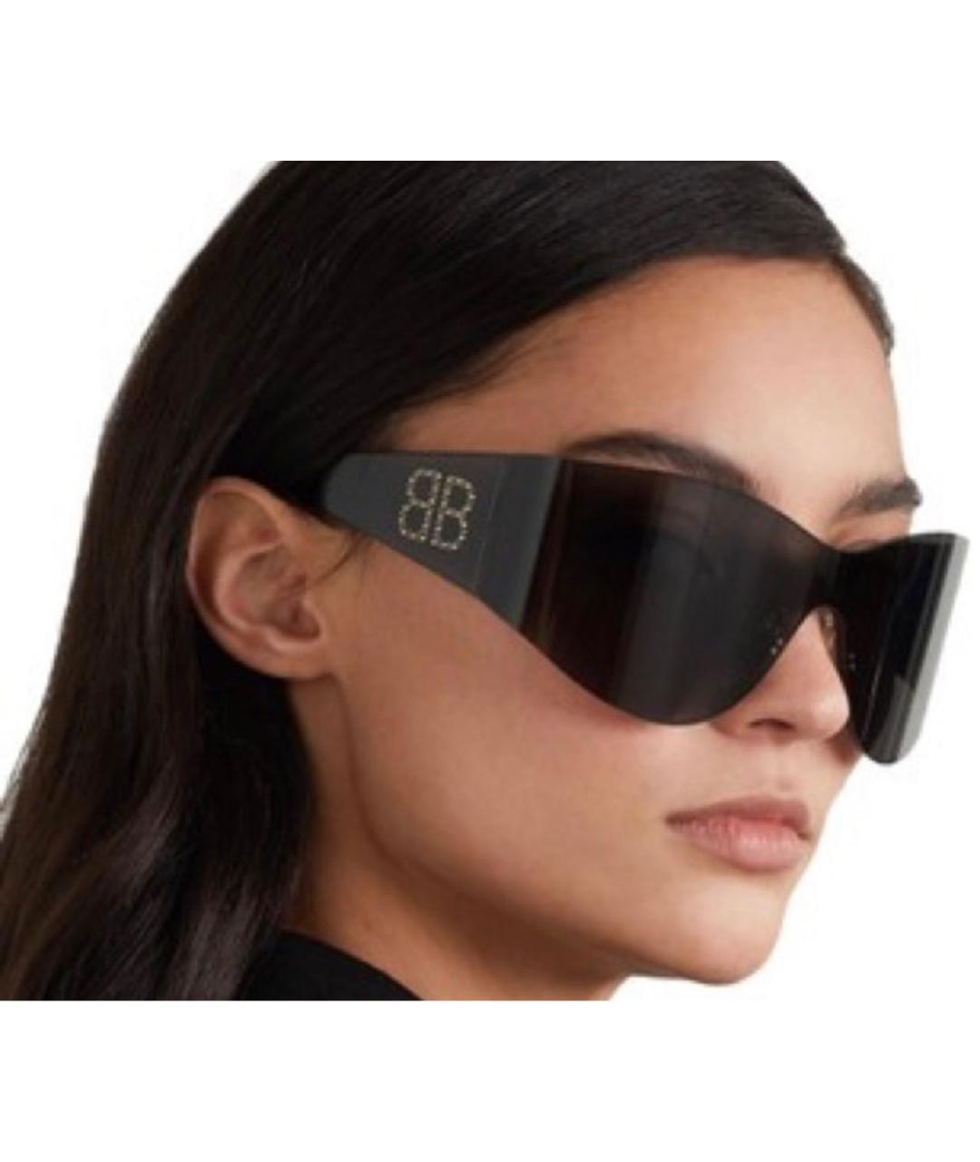 BALENCIAGA Черные пластиковые солнцезащитные очки, фото 7