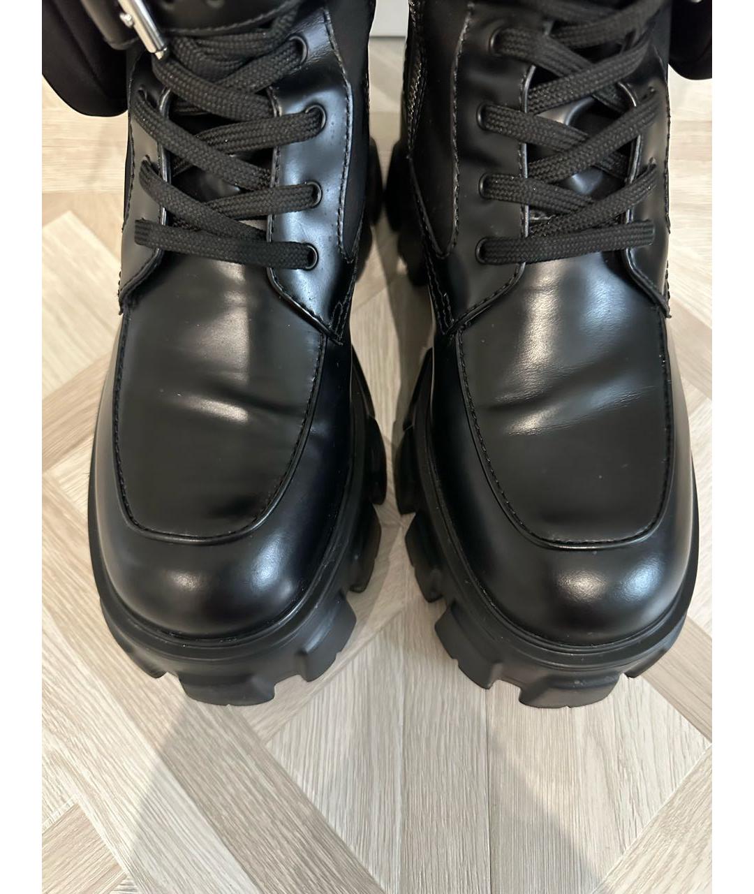 PRADA Черные кожаные сапоги, фото 3
