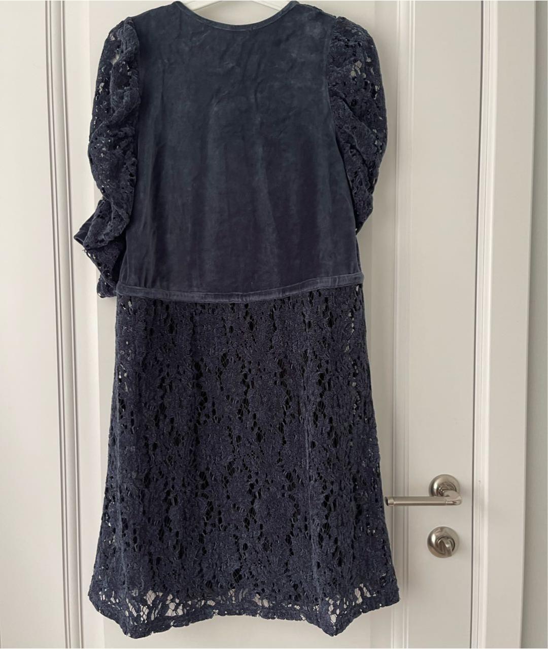 SEE BY CHLOE Темно-синее велюровое повседневное платье, фото 2