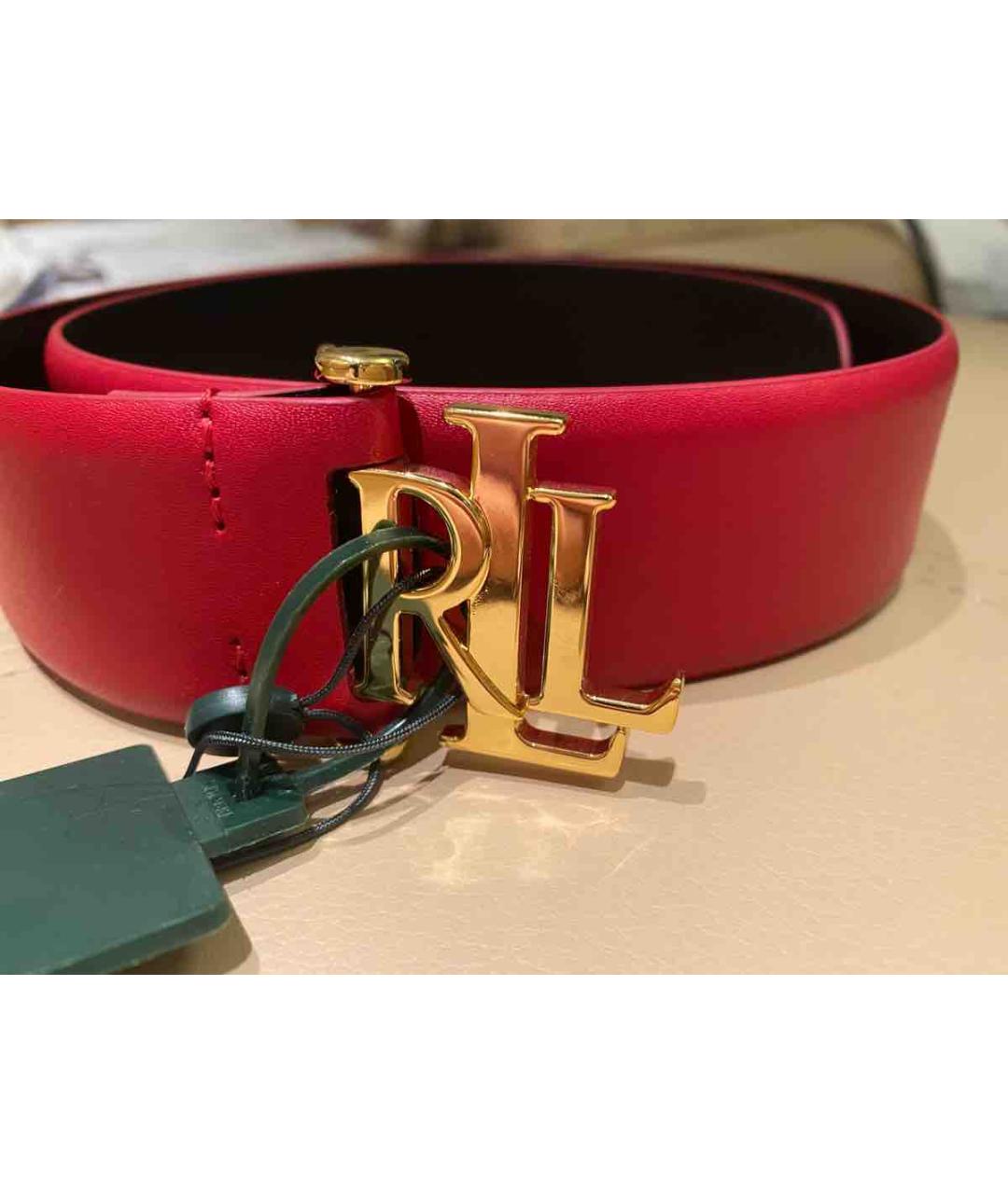 RALPH LAUREN Красный кожаный ремень, фото 5