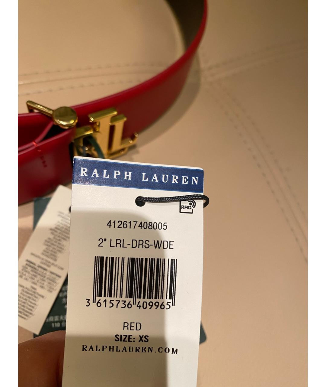 RALPH LAUREN Красный кожаный ремень, фото 4