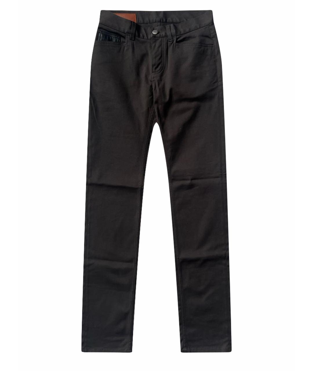 HERMES Коричневые хлопко-полиэстеровые джинсы, фото 1