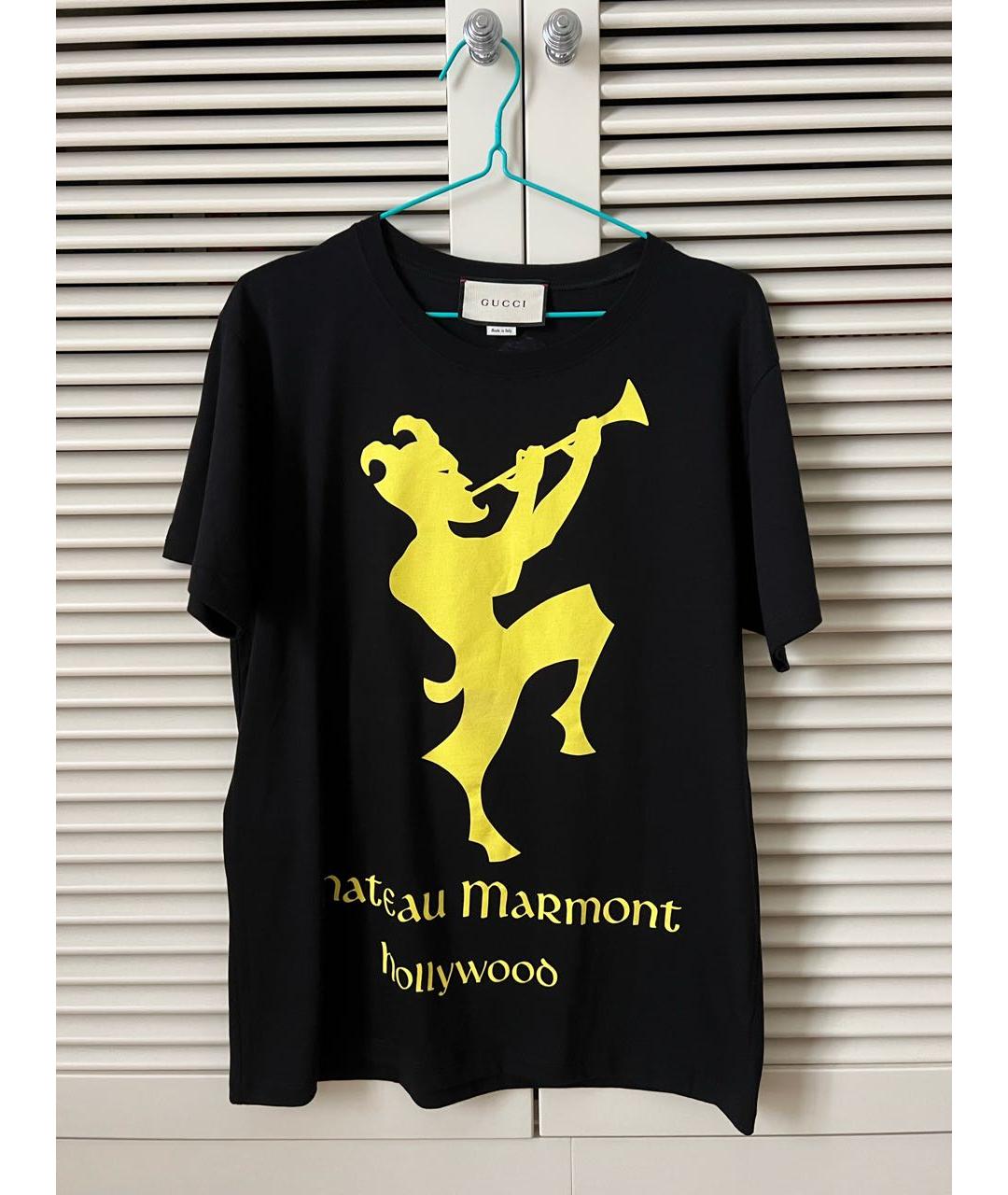GUCCI Черная хлопковая футболка, фото 4