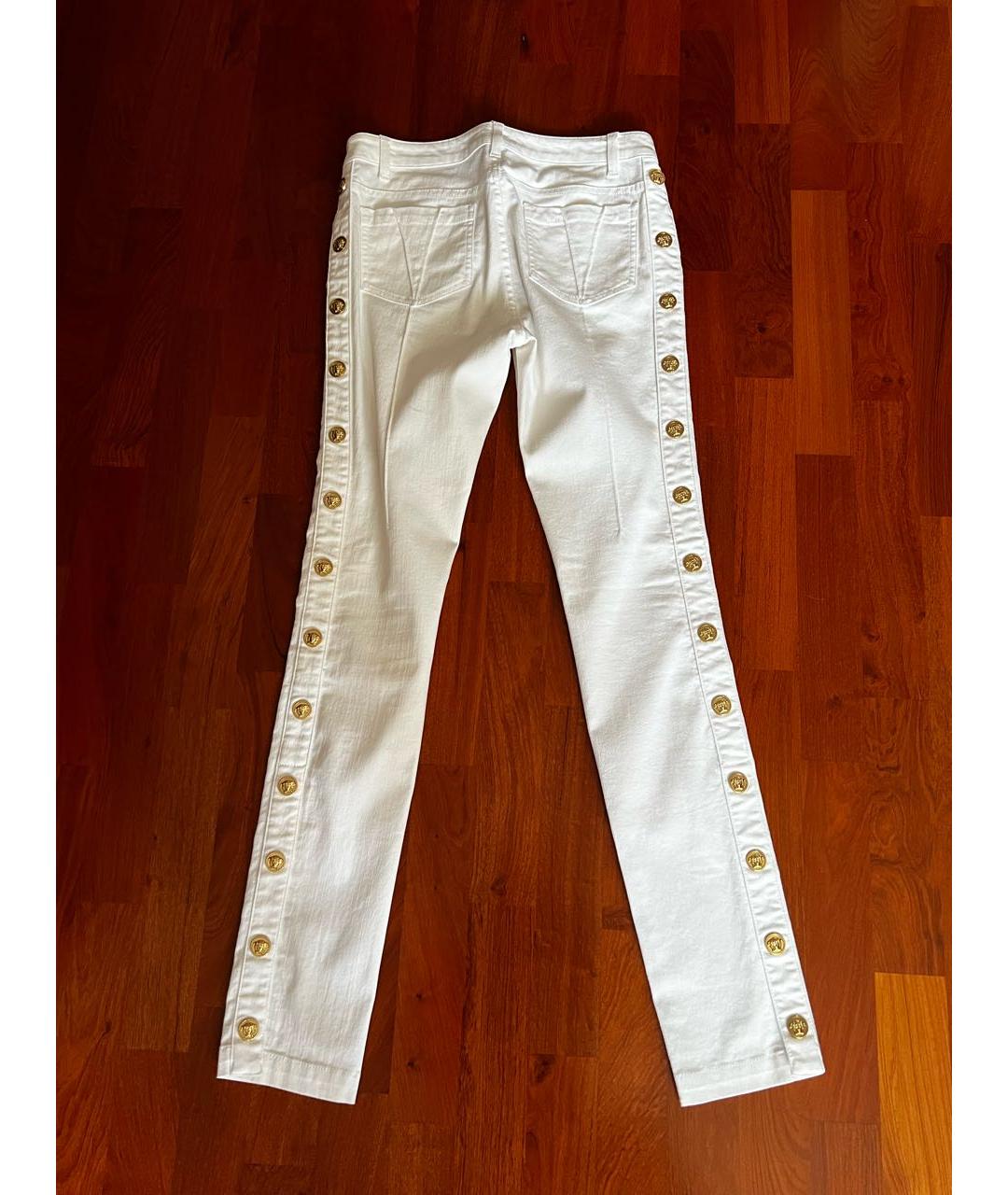 VERSACE Белые хлопко-эластановые джинсы слим, фото 2