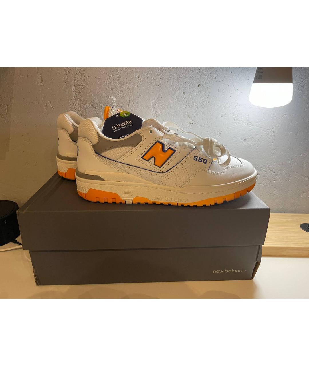 NEW BALANCE Белые кожаные кроссовки, фото 6