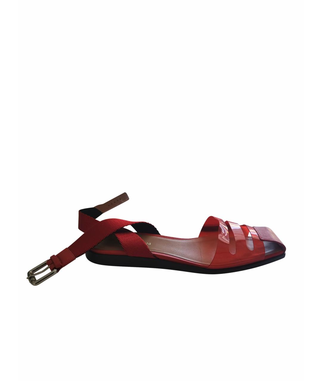 EMPORIO ARMANI Красные кожаные сандалии, фото 1
