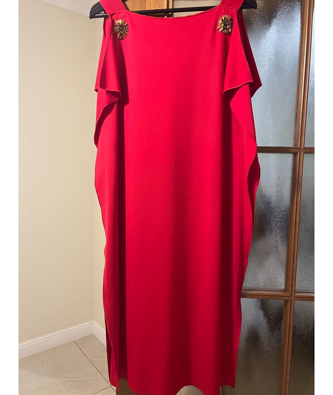 ALBERTA FERRETTI Красное полиамидовое коктейльное платье, фото 5